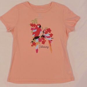 New! Billabong, Girls Large, soft! No tags. Peach color with bright graphic